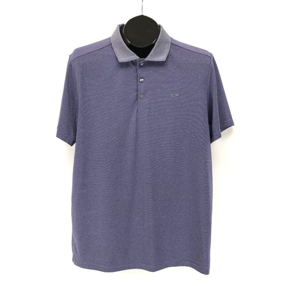 Calvin Klein Performance Striped Polo Shirt Men's Medium Short Sleeve Active